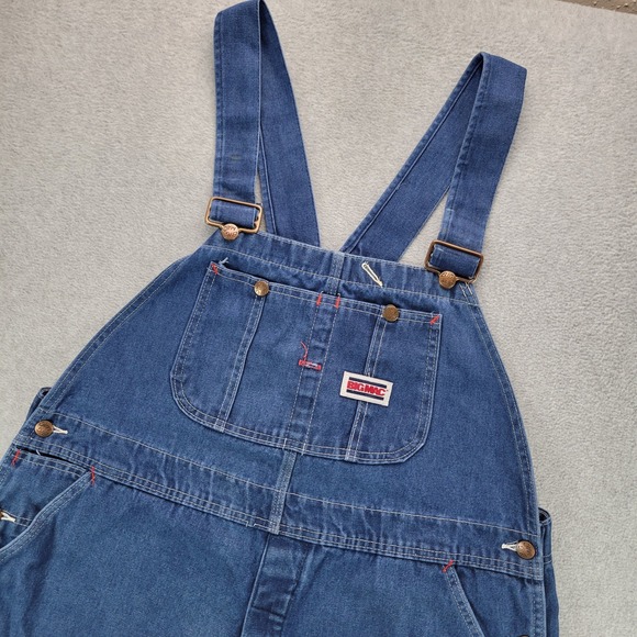 Big Mac VTG Mens Denim Bib Overalls Blue Made in USA W42 L30 Carpenter Utility